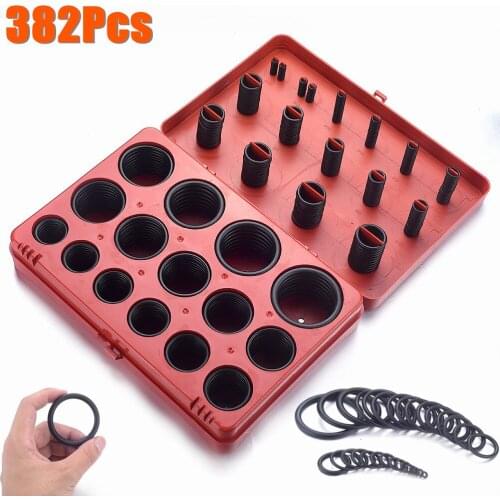 382pcs Universal Rubber O Ring Kit Seal Gasket Garage Plumbing o-ring Assortment Set for General Plumbers Mechanics Workshop