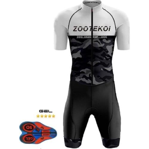 ZOOTEKOI Triathlon Skin Clothes Mens Short-Sleeved Cycling Wear Suit Comfortable Road Bike traje para hombre 9d Gel Pad