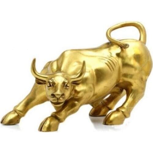 Copper Statue Recruitment Gift Fengshui Taurus Imitation copper OX cattle Gifts Modern Home Handicraft craft decorations cculpt