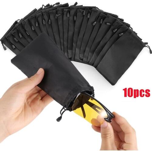 10PCS Soft Cloth Waterproof Sunglasses Bag Microfiber Dust Storage Pouch Glasses Carry Bag Portable Eyewear Case Container