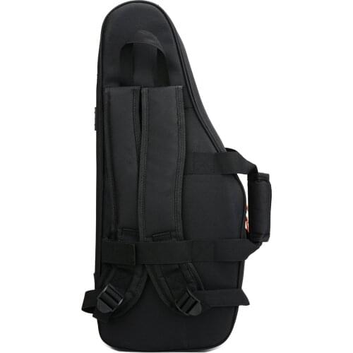 Double Shoulder Straps Gig Backpack Soft for E Flat Sax Thicken Case Black