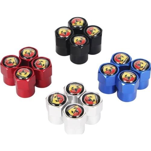 New 4PCS Auto Wheel Tire Valve Stem Caps Cover For Fiat abarth 500 500L 124 Spider Coupe Panda Doblo Qubo Tipo Car accessories