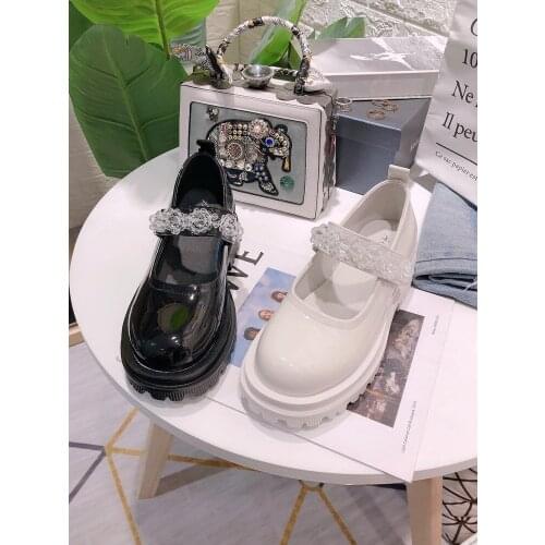 2021 spring and autumn new leather platform womens shoes British style small leather shoes net red Mary Jane shoes