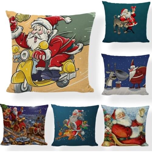 New Desugn Christmas Gifts Santa Elk Home Decor Cushion Cover 45*45cm Pillow Covers Sofa Cushions Pillowcases