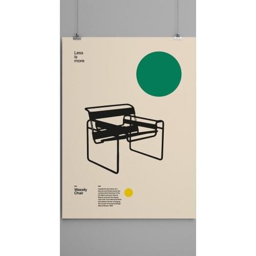Home Decor Canvas Poster Wassily Chair Marcel Breuer Minimal Furniture Bauhaus Design Living Room Artwork