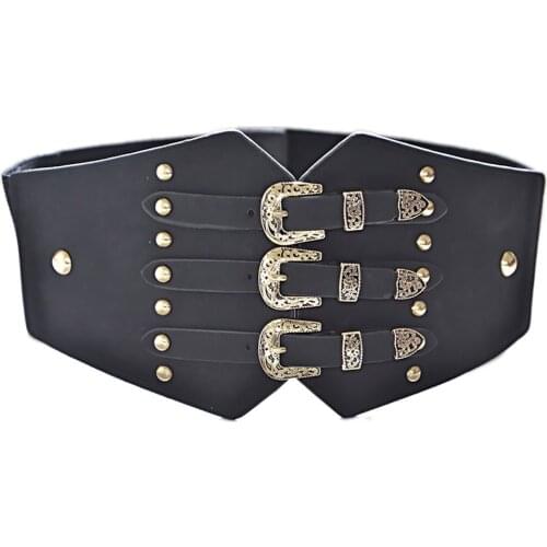 Vintage Elastic Cummerbunds Wide Belts For Women Dresses QY0247 Punk Belt Faux Leather Belt Corset Brand Belt