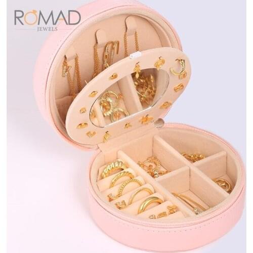 ROMAD 2020 New Women Organizer Display PU Leather Storage Travel Portable Jewelry Case Boxes Zipper Jewelers Joyero