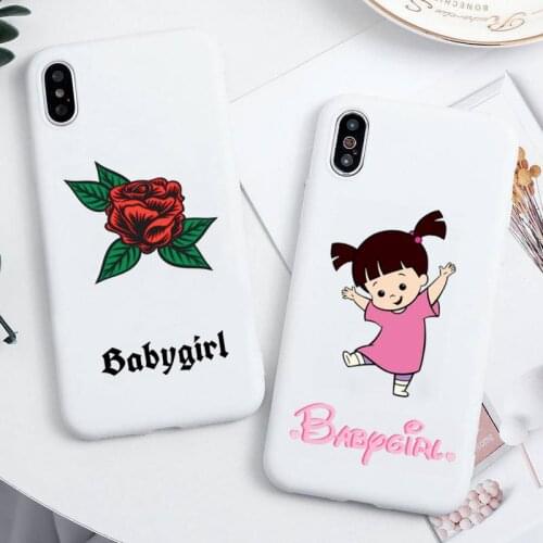 Love Babygirl Phone Case For iphone 12 11 Pro Max Mini XS 8 7 6 6S Plus X SE 2020 XR Candy white Silicone cover