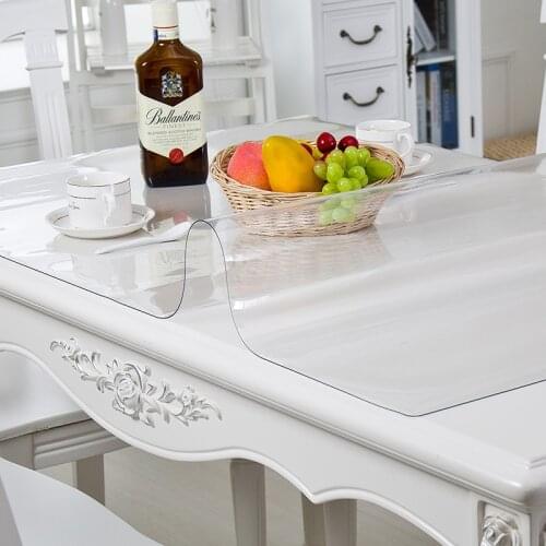 PVC Tableclotare Kitchen Tablecloth Oil Glass Cloth Soft Cloth 1.0mm Can Be Customizedh Tablecloth Transparent Waterproof Tablew