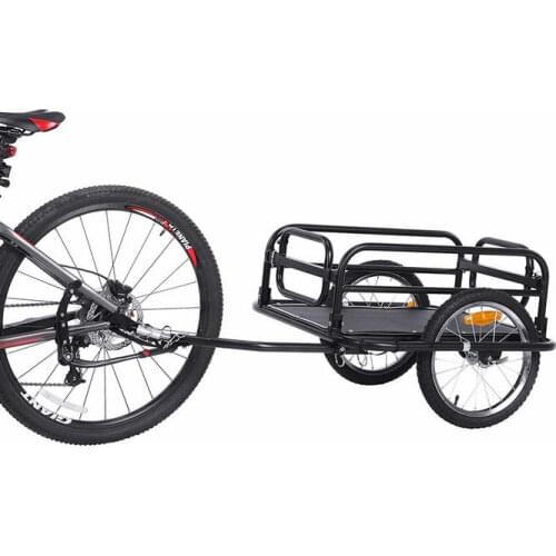 Foldable Bike Cargo Trailer Bicycle Cart Wagon Trailer w/Hitch, 16'' Air Wheels, 110 lbs Max Load