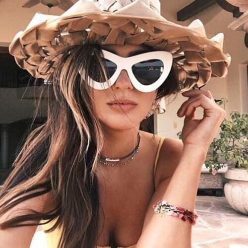 DENISA Fashion Vintage Cat Eye Sunglasses Women 2020 Luxury Brand Black Sun Glasses Women Okulary Przeciwsloneczne Damskie G2109