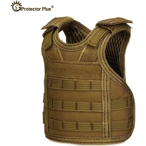 Tactical Vest Layer Military Beer Bottle Set Mini Miniature Hunting Vests Army Molle Vest Drink Set Adjustable Shoulder Straps