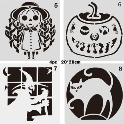 Halloween Stencil Pumpkin Carving Painting Template DIY Scrapbook Coloring Diary Decoration Cake Reusable Office School Supplies
