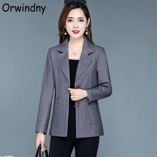 Orwindny Spring And Autumn Blazer Women Office Lady Suit Coat Slim Fashion Clothing Outerwear Plus Size 5XL