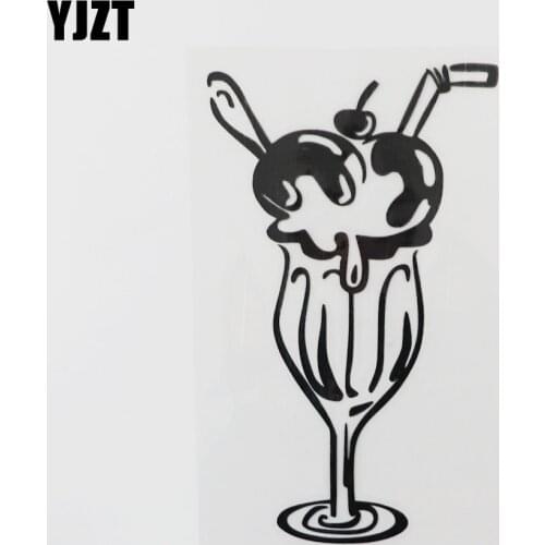 YJZT 8.6CM×14.1CM Juice Cup Goblet Car Sticker Superior Quality Vinyl Decal Black/Silver 13E-0055