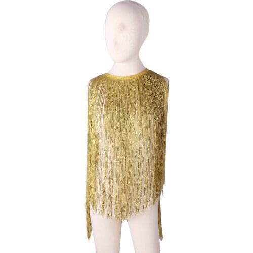 CHENGBRIGHT 10 Yard Gold Silk Sparkling Fringe Trim Tassel Fringe Trimming Latin Dress Stage Clothes Accessories Lace Ribbon DIY