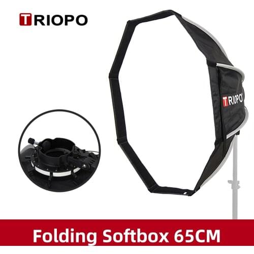 Triopo KX65 65cm Speedlite Octagon Umbrella Softbox Outdoor Flash Soft Box for Godox V1 Speedlite Flash