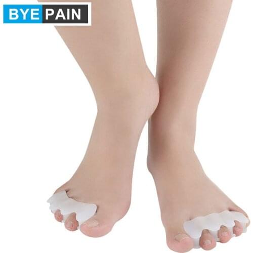 1Pair BYEPAIN Toes Valgus Orthosis Three Toes Aligner Toe Valgus Corrector Adult Breathable Comfort