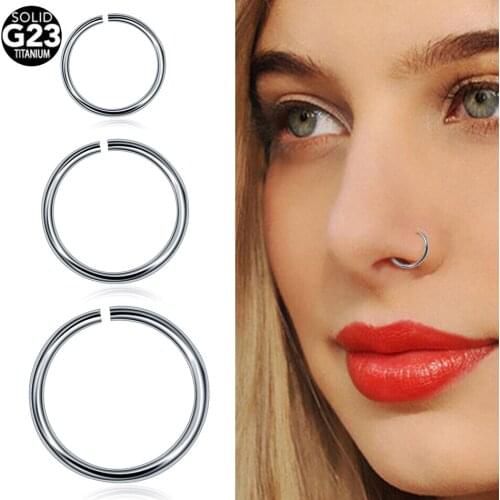 1Pc ASTM-F136 Titanium Seamless Segment Rings 18G 20G Fake Nose Hoops Ear Piercing Tragus Cartiliage Earrings Sexy Body Jewelry