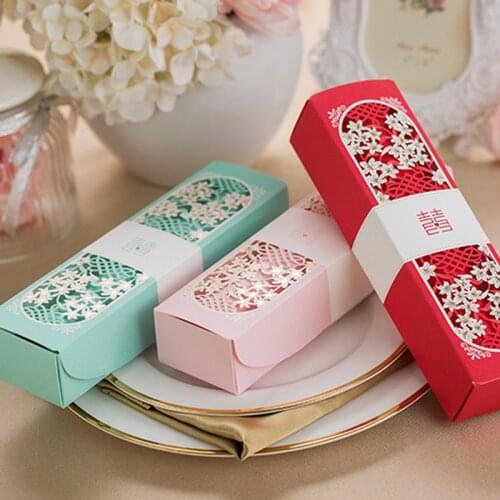 100 pieces/lot) Flower Box Packing Roll Wedding Invitation Card Customize Print Red Pink Teal Scroll Invitation Cards XQ1605