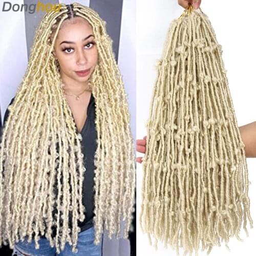 18 24 Inch 613 Butterfly Locs Crochet Hair Pre Looped Long Distressed Butterfly Faux Locs Crochet Hair Blonde Synthetic Hair