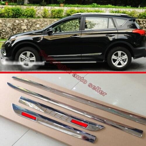 ABS Chrome Car Decoration Side Door Line Garnish Body Molding Moulding Trim For TOYOTA RAV4 2016 2017