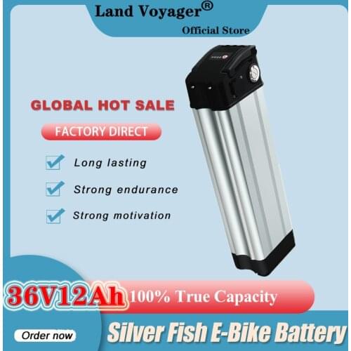 Land Voyager Ebike Battery Pack 18650 10S4P 36V 12AH Silver Fish Battery cell 36V 12AH 500W with 20A BMS
