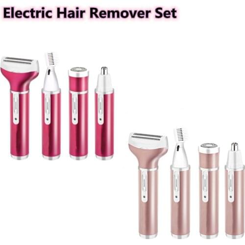 4 In 1 Rechargeable USB Epilator Electric Hair Remover Set Nose Beard Eyebrow Trimmer Female Shaver Depilator Depilation Machine