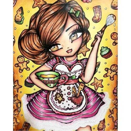 DIY Diamond Painting cross stitch Chef woman Pattern Full square Handmade Unfinish 5d Diamond Embroidery picture home I65