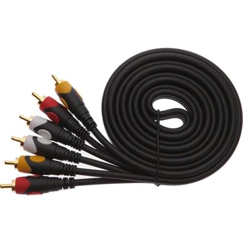 3RCA to 3 RCA Male To Male Audio Cable Gold Plated AV Cable 3X RCA Plug Video Cable For DVD VCD TV Set-top Box Amplifier