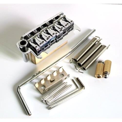 Free Shipping A set brass saddles Chrome full size solid brass block brass posts ST/SQ guitar tremolo guitar parts гитара