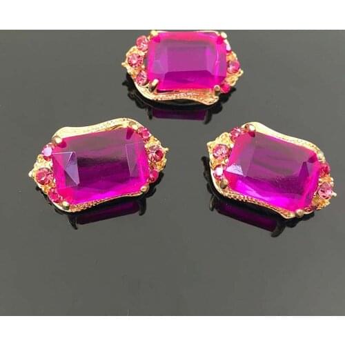 Free Shipping Wholesale 28x17mm 20pcs/lot Rhinestone Shank Button For Hair Flower Wedding Invitation HAZH035