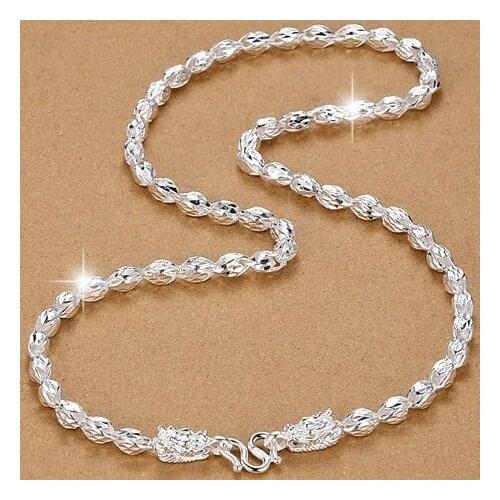 999 pure silver mens pure necklace, domineering leading silver chain car flower, thick hanging chain fashion men