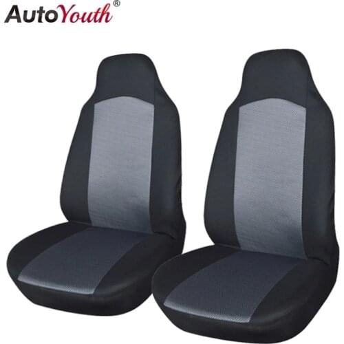 AUTOYOUTH The New Front Car Bucket Seat Covers 2 PCS Black with Gray Interior Car Styling Universal Fit for lada Honda Toyota