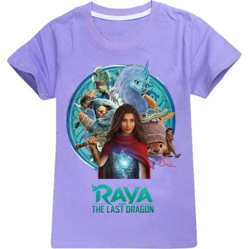 Kids Raya and The Last Dragon T-shirt Boy Summer Clothes Girls Tops Raya Christmas Shirt Cotton Short Sleeve Childrens Clothing