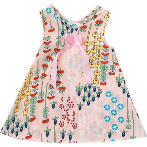 Kids Children Girls Dresses Summer Print Sundress Sleeveless Party Princess Floral Dress vestidos de verano kids clothes girls