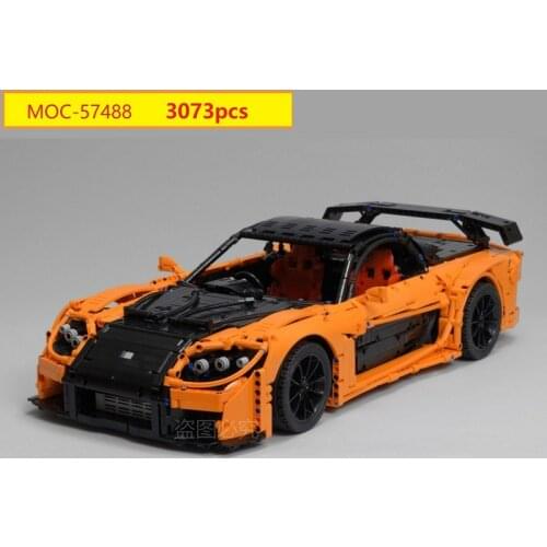 New Technology car building block RX-7 -veilside fortune sports car DIY MOC-57488 assembly childrens education toy gift model