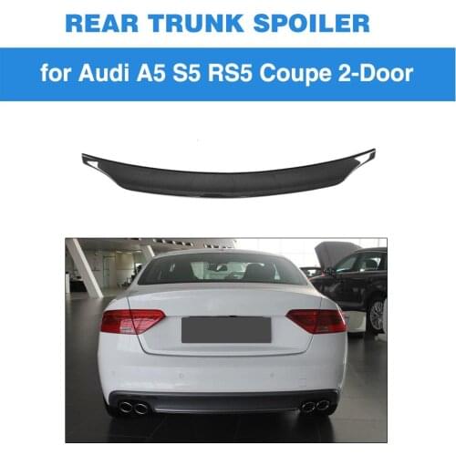 For A5 S5 Sline RS5 2008 - 2016 Coupe Carbon Fiber Rear Trunk Spoiler Wing Boot Lip