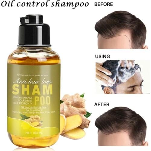Ginger Extract Growth Shampoo Anti-stripping Lotion Anti-loss Oil Control Shampoo Profissional 100ml
