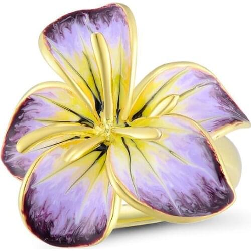 Elegant Cute Flower Rings For Women Accessories Gift Luxury Plant Floral Design Gold Color Finger Ring Engagement Jewelry