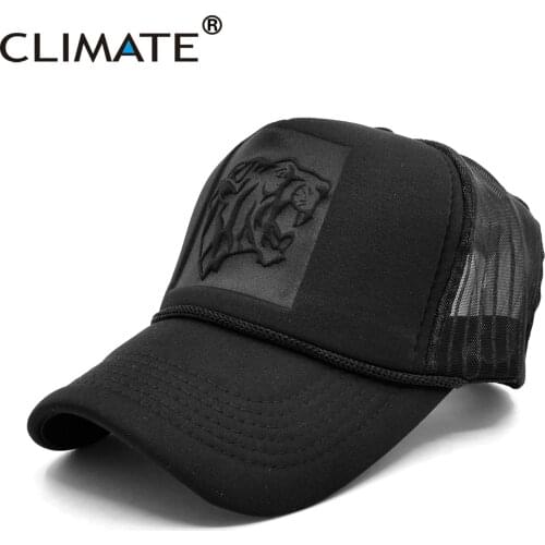 CLIMATE Cool Tiger Cap Tiger Wild Leopard Black Trucker Cap Men New Hip Hop Street Hat Baseball Cap Summer Mesh Cap for Youth
