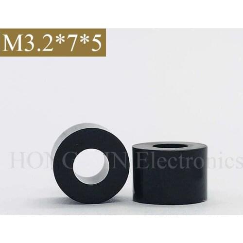 【M3.2*7*5】Black ABS Rround spacer standoff Nylon Non-Threaded Spacer Round Hollow Standoff Washer