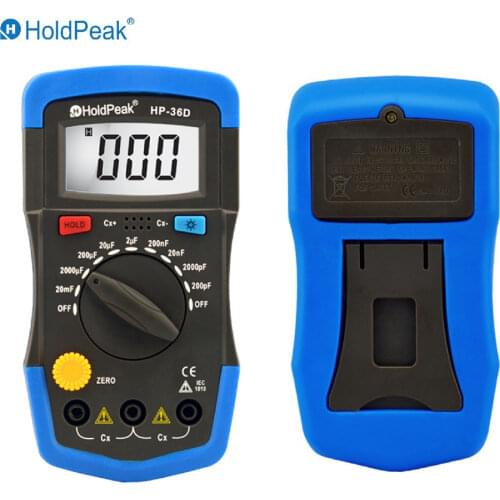 Mini Multimeter Multimetro HoldPeak HP-36D LCD Digital Capacitance meter Capacitor Tester pF mF Circuit Gauge