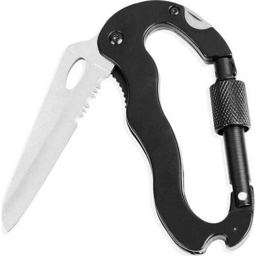 Multi-function Tool 5 in 1 With Knife Screwdriver Aluminum Climbing Hook Gear Multi Tool Buckle Rock Lock Outdoor