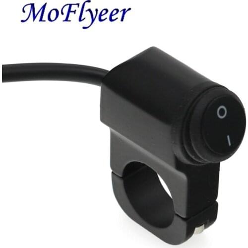 MoFlyeer Motorcycle CNC Aluminium Alloy Switches 12V 7/8" 22mm Handlebar Headlight Switch Waterproof