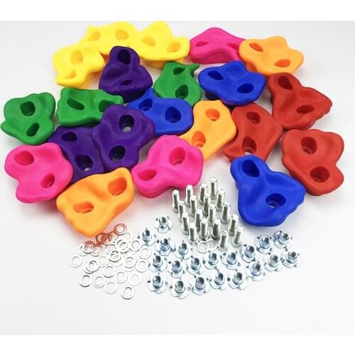 10Pcs/Set Kids Climbing Rock Toys Wood Wall Stones Hand Feet Holds Grip Kits Kids Outdoor Indoor Playground Plastic Funny Toys
