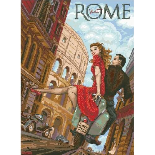 Roman holiday Sewing kit Top Quality Embroidery Needlework 14CT Unprinted Art Cross Stitch Kits DIY Handmade Home Decor