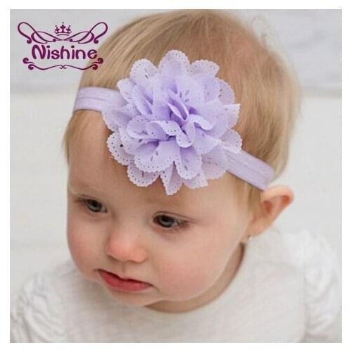 Nishine 15Pcs Newborn Hair Accessories Hair Bands Headband Princess Fabric Flowers Headband Elastic Hairband