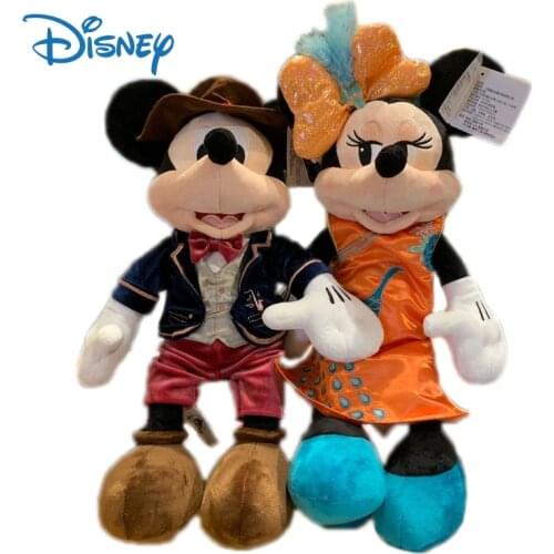 Disney Genuine Kawaii Mickey Minnie Mouse Action Figure Plush Toy Cute Anime Figures Stuffed Plush Dolls Kids Toys Birthday Gift