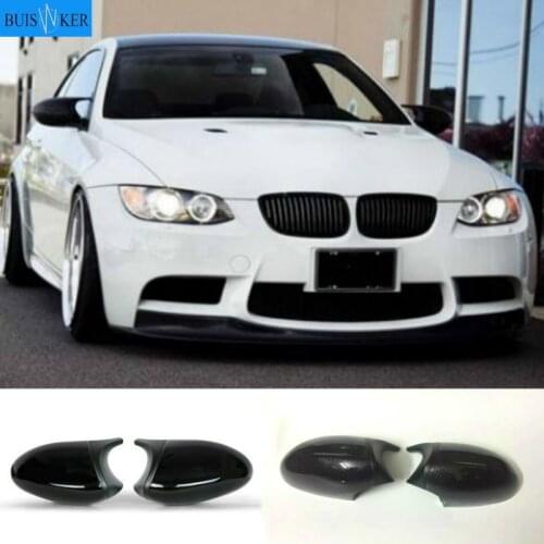 For BMW 1 3 Series E81 E82 E87 E88 E90 E91 E92 E93 Side Wing Gloss Black Mirror Cover Cap Rearview Mirror Shell Car Accessories